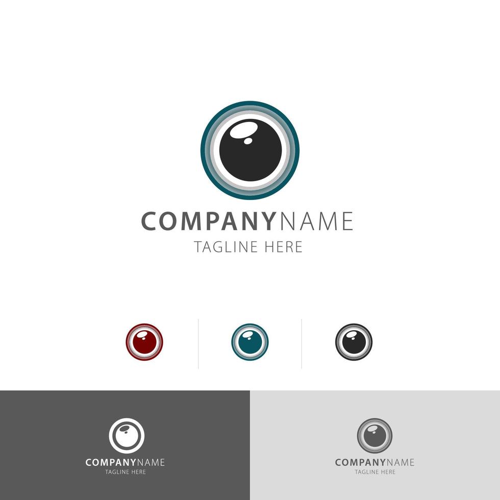 camera lens eye logo template vector