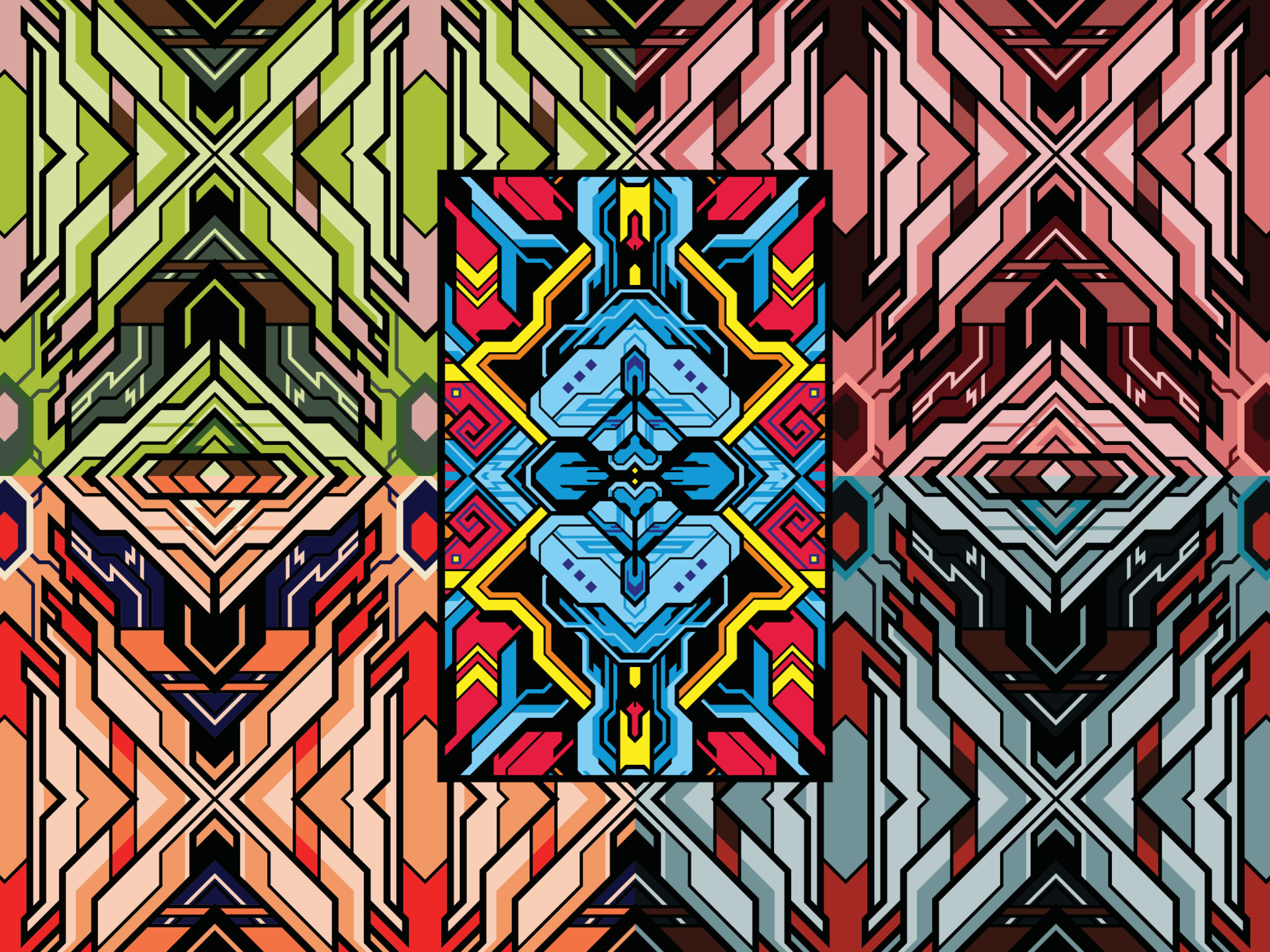 Ornamental Decorative Pattern Color Combination 9288387 Vector Art at