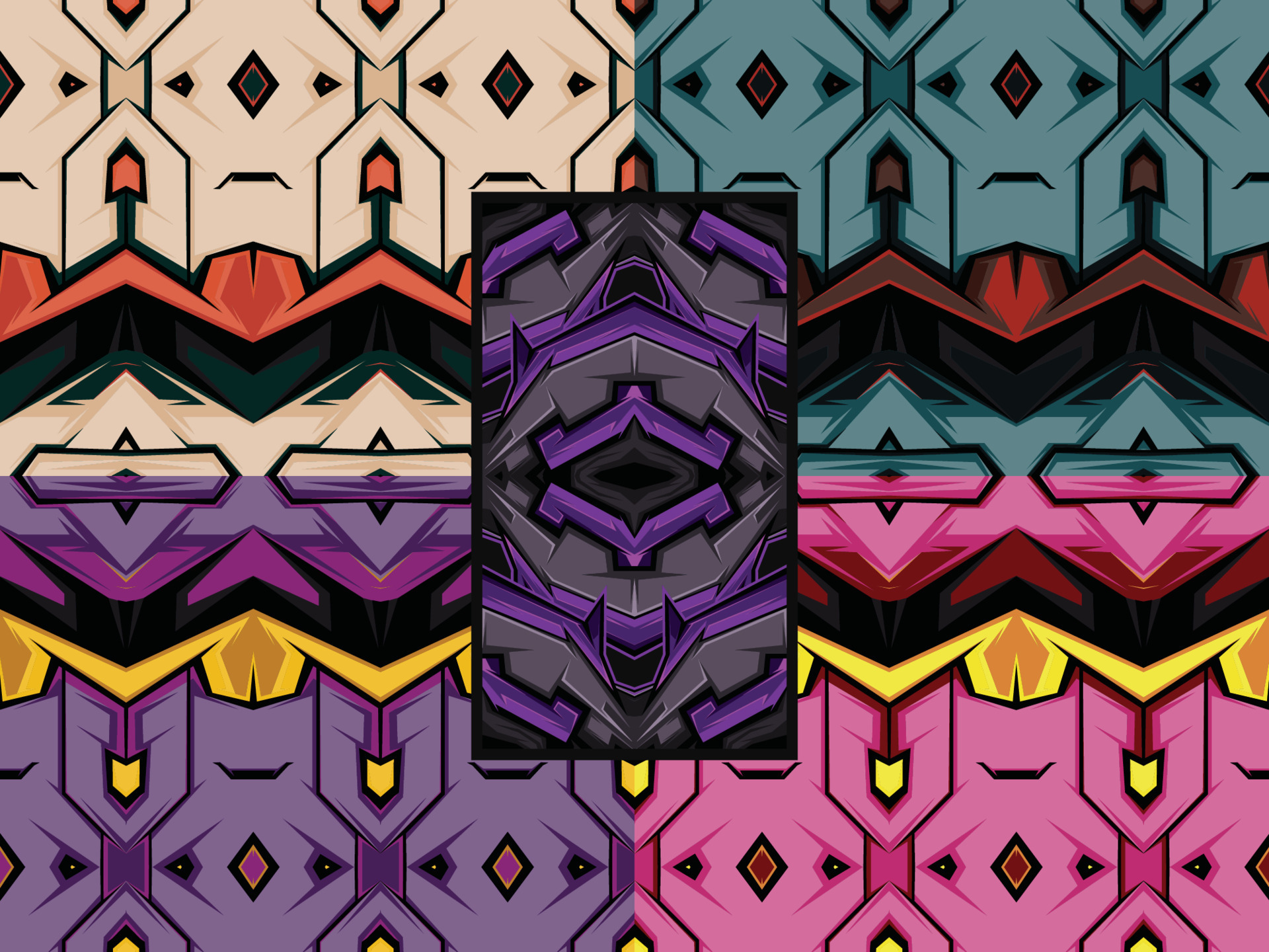 Ornamental Decorative Pattern Color Combination 9288447 Vector Art at