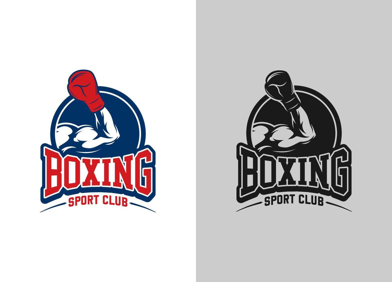 Boxing logo template. Boxing related design elements for prints, logos, posters. Vector vintage illustration. Eps 10