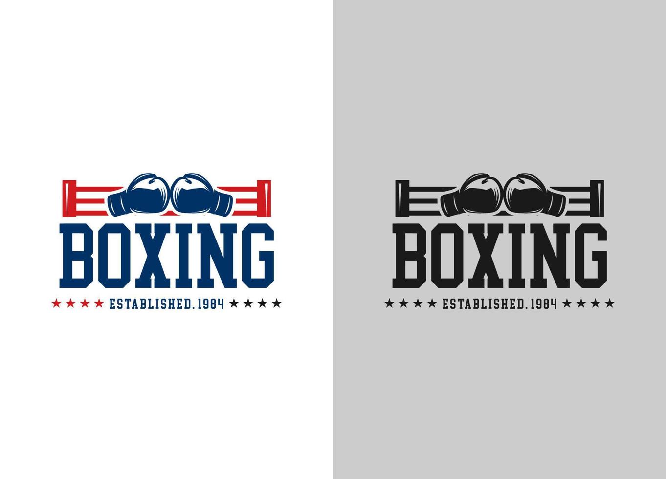 Boxing logo template. Boxing related design elements for prints, logos, posters. Vector vintage illustration. Eps 10