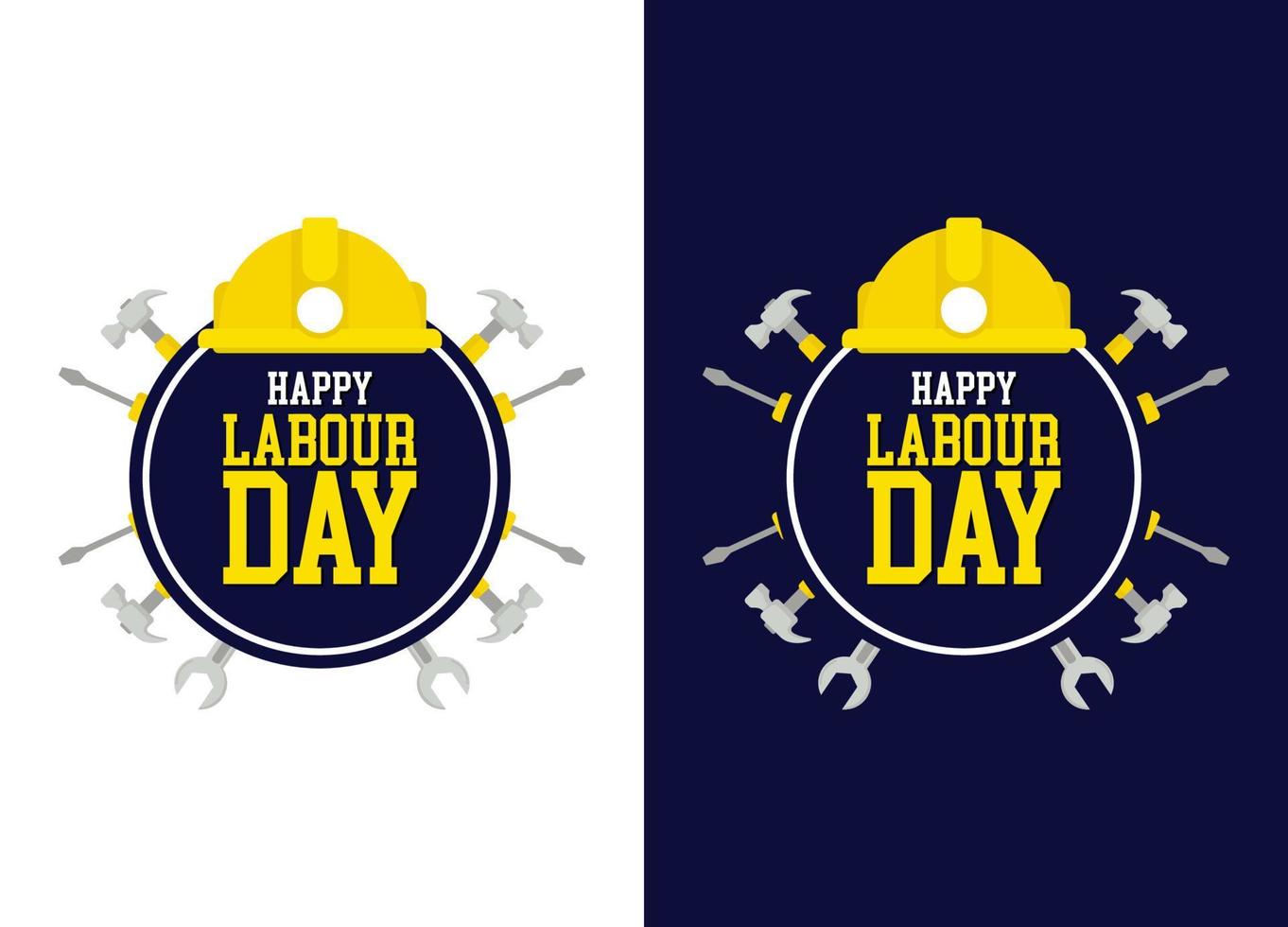 Labour day logo template. Worker related design elements for prints, logos, posters. Vector vintage illustration. Eps 10