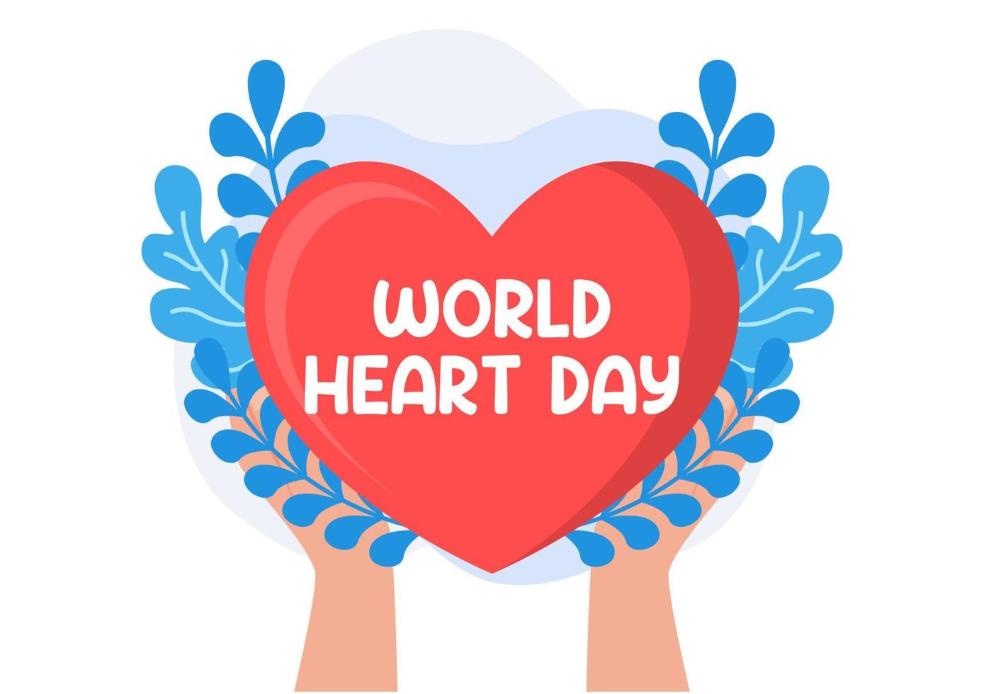 White colour background of World Heart day illustration in flat design. Vector eps 10