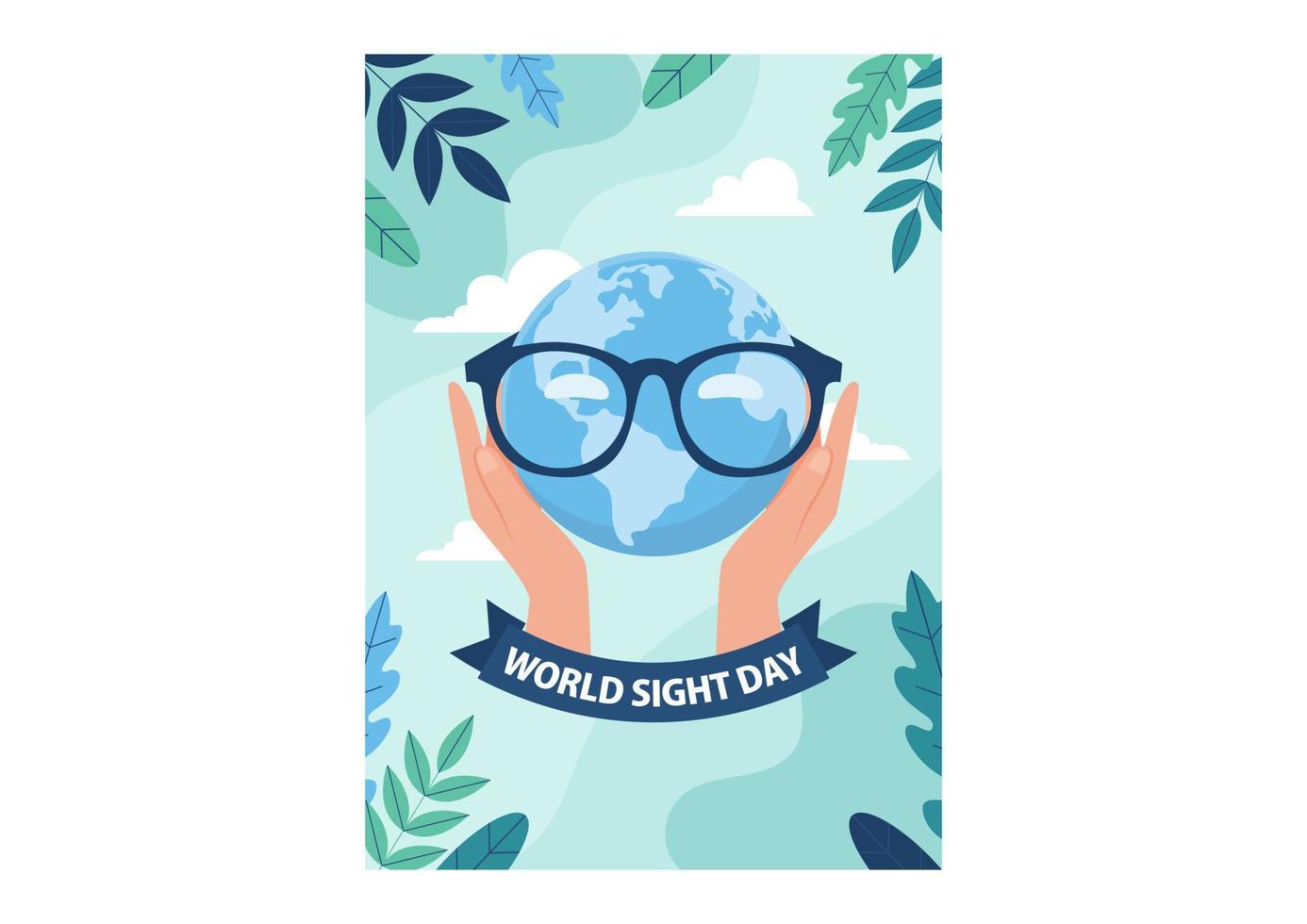 Sky blue background of World Sight Day illustration on healthcare icon element. Vector eps 10.