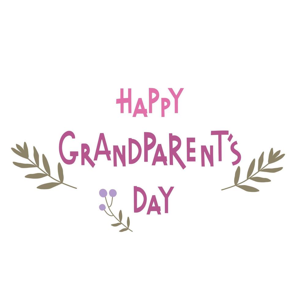 Grandparents day greeting card text. vector