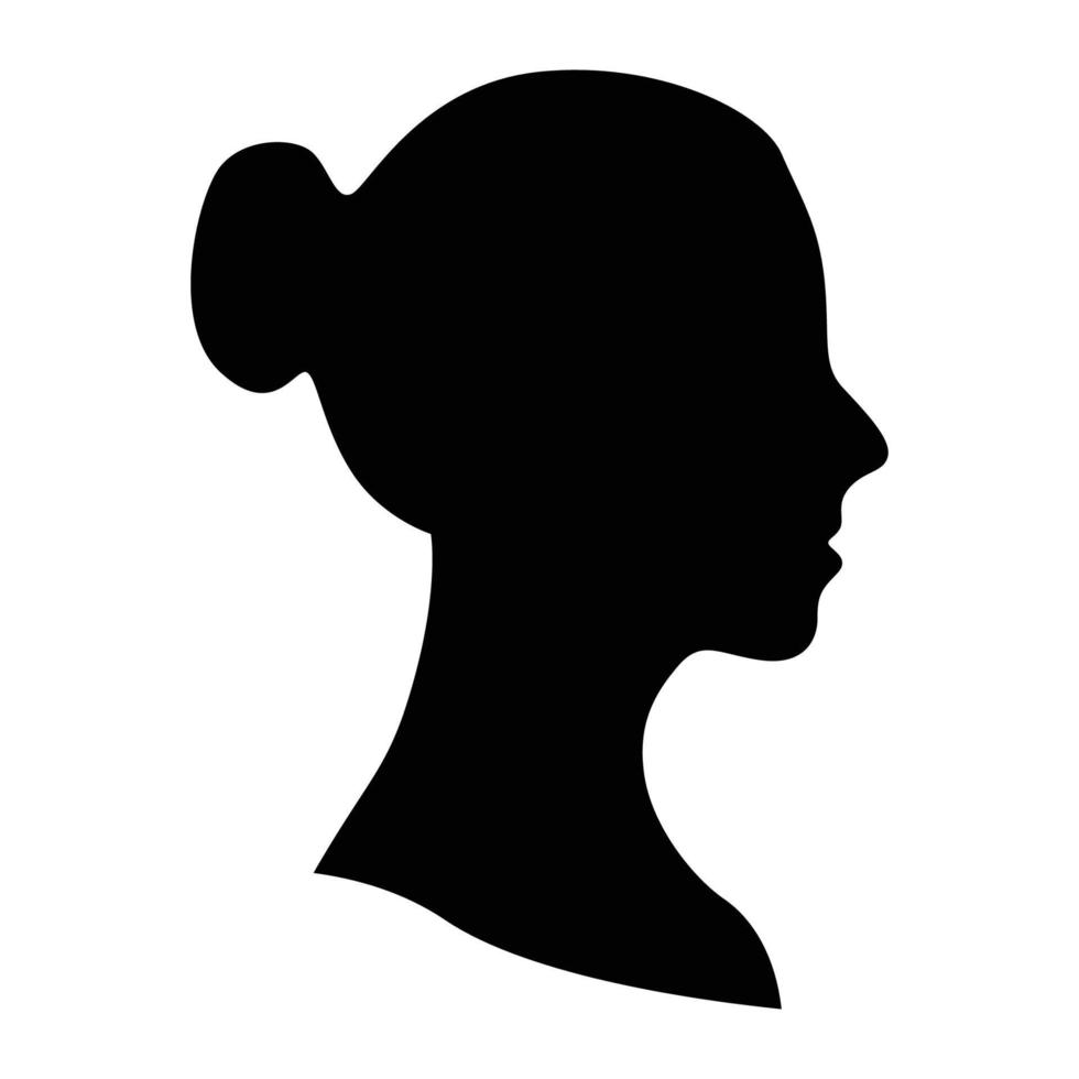 silueta de mujer sobre fondo blanco vector