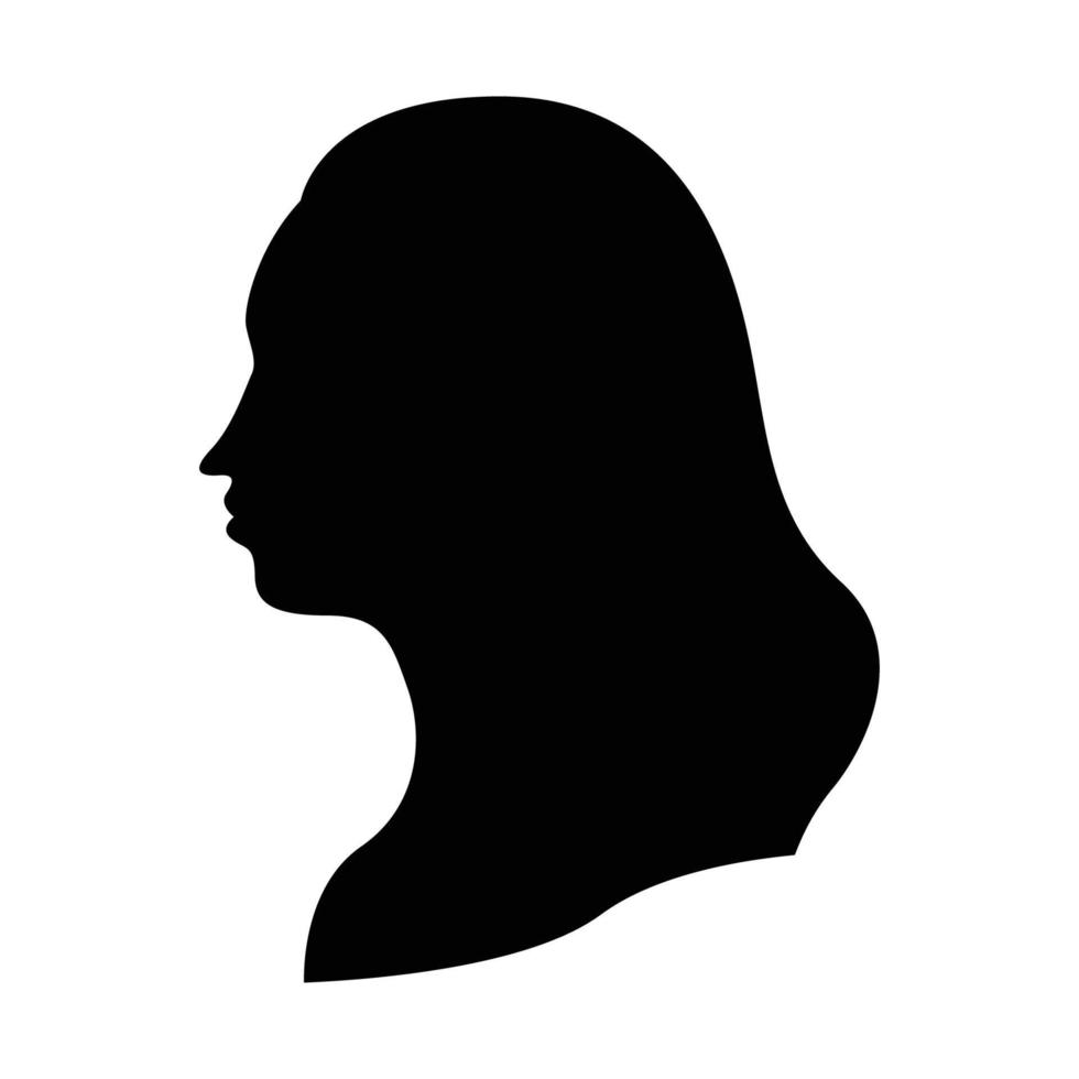 silueta de mujer sobre fondo blanco vector