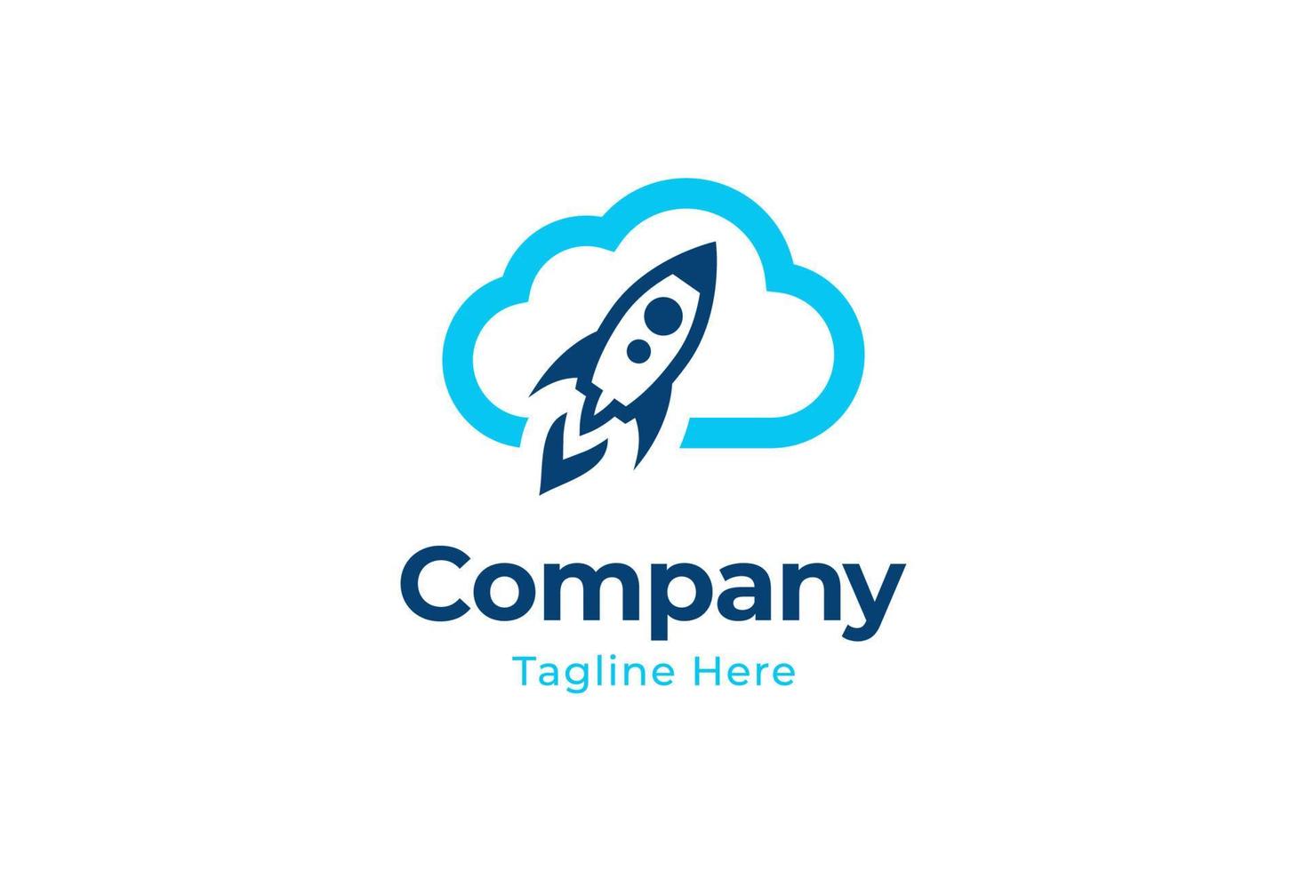 Cloud and rocket logo. Startup Logos. Logos for business vector