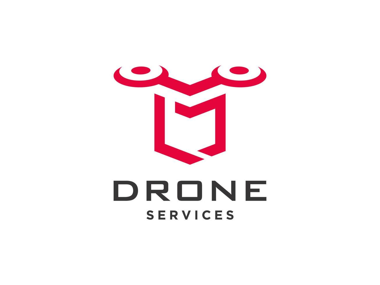 letra l icono de vector de plantilla de logotipo de drone. vector de drones de fotografía. icono de vector de helicóptero cuádruple