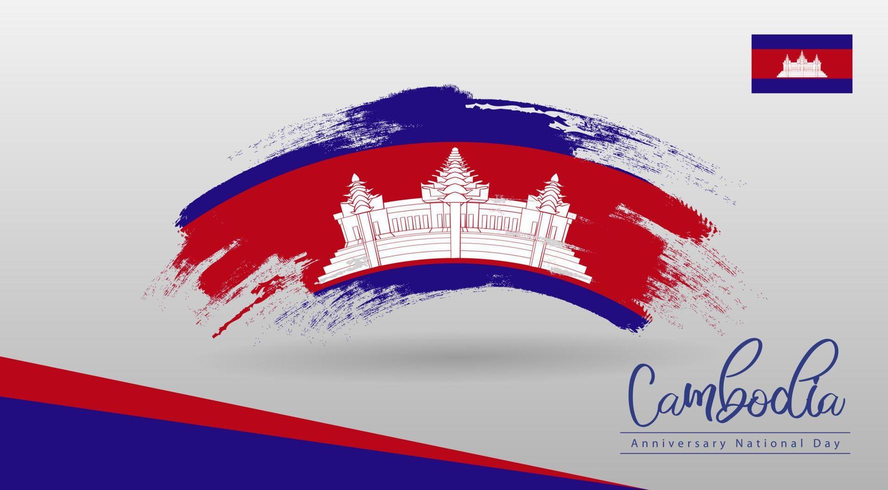 feliz día nacional camboya. banner, tarjeta de felicitación, diseño de volante. diseño de plantilla de cartel vector