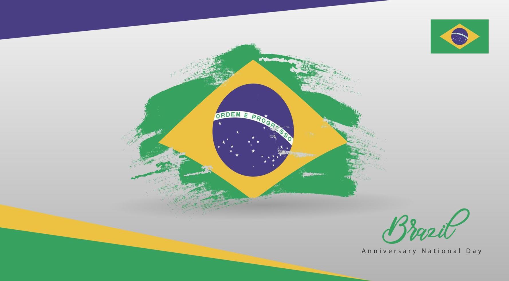 feliz día nacional brasil. banner, tarjeta de felicitación, diseño de volante. diseño de plantilla de cartel vector