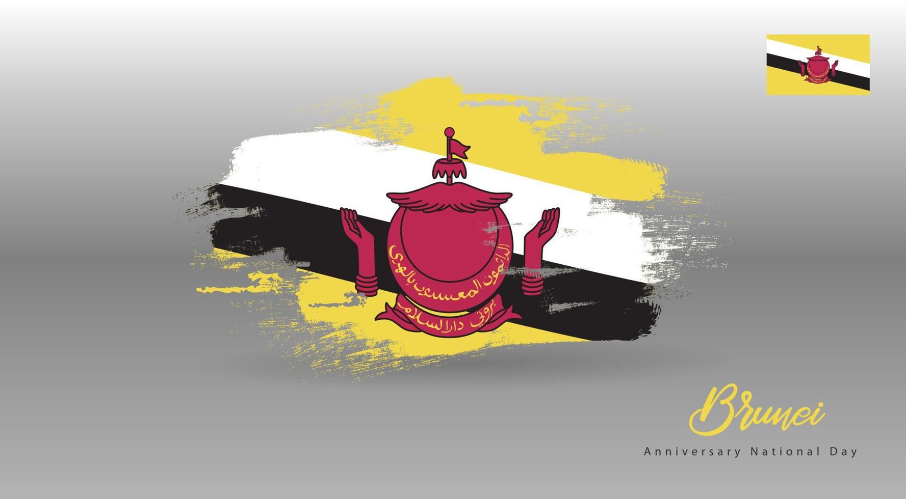 feliz día nacional brunei. banner, tarjeta de felicitación, diseño de volante. diseño de plantilla de cartel vector