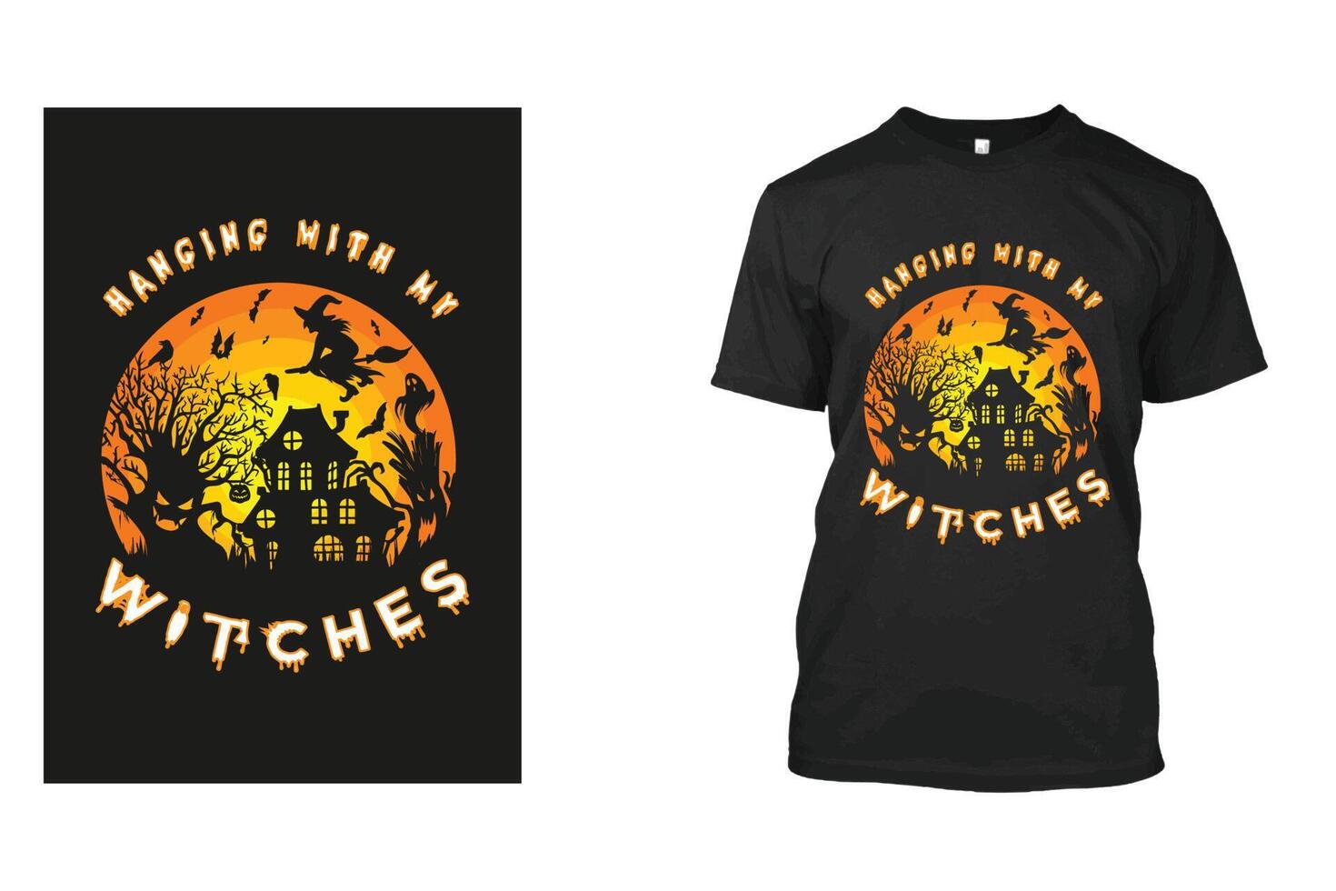 Horror Halloween T Shirt Design vector