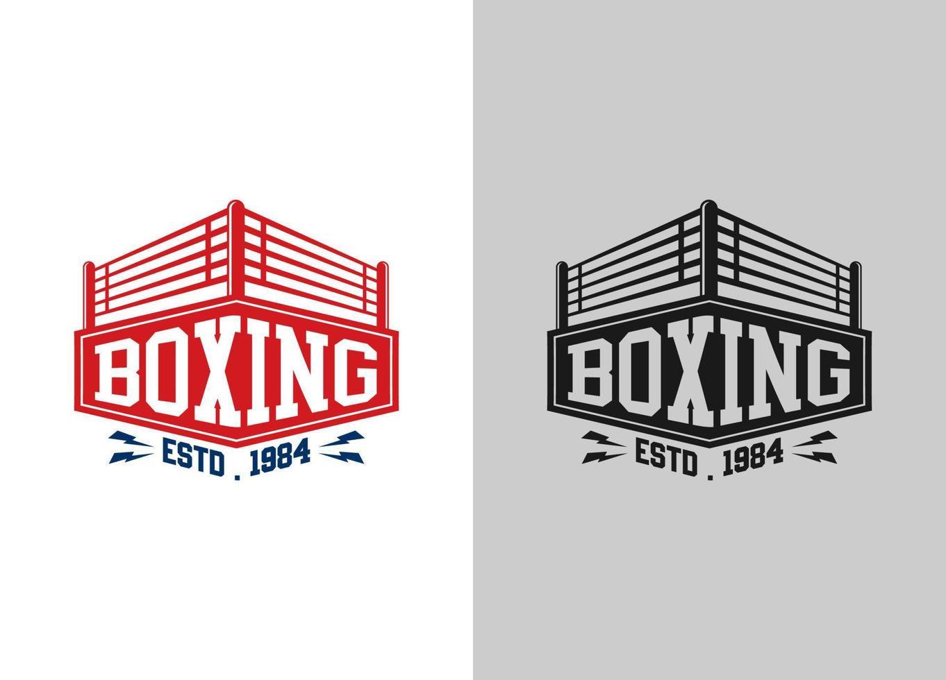 Boxing logo template. Boxing related design elements for prints, logos, posters. Vector vintage illustration. Eps 10