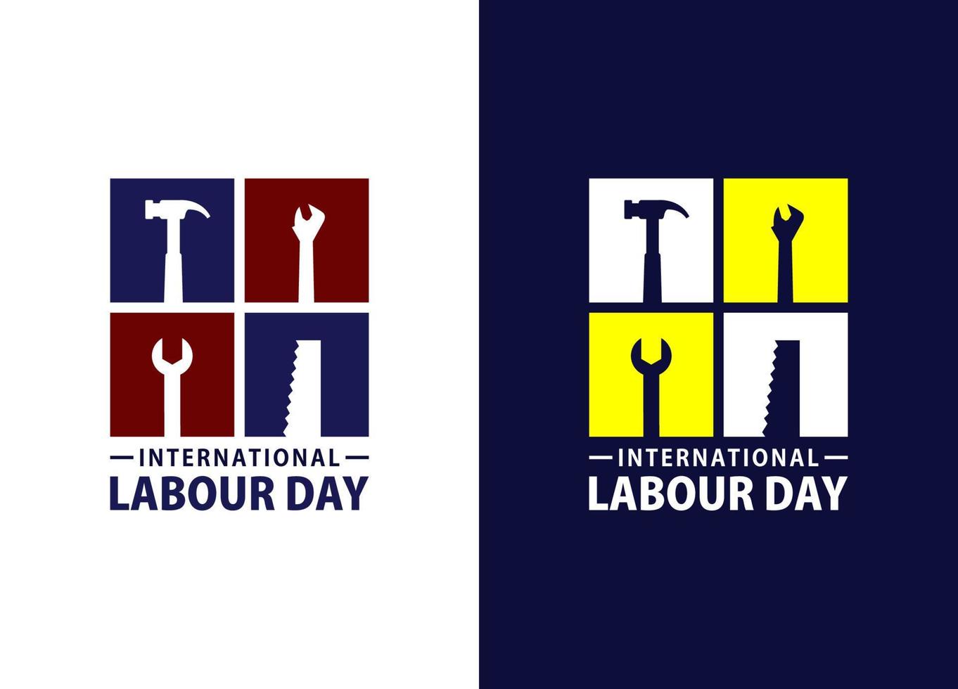 Labour day logo template. Worker related design elements for prints, logos, posters. Vector vintage illustration. Eps 10