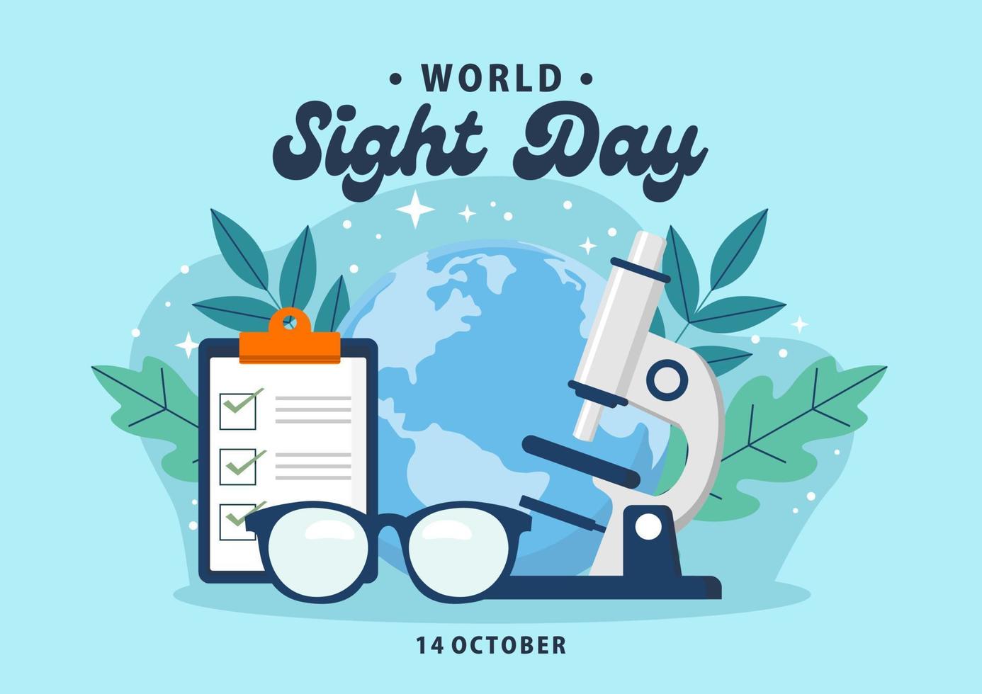 Sky blue background of World Sight Day illustration on healthcare icon element. Vector eps 10.