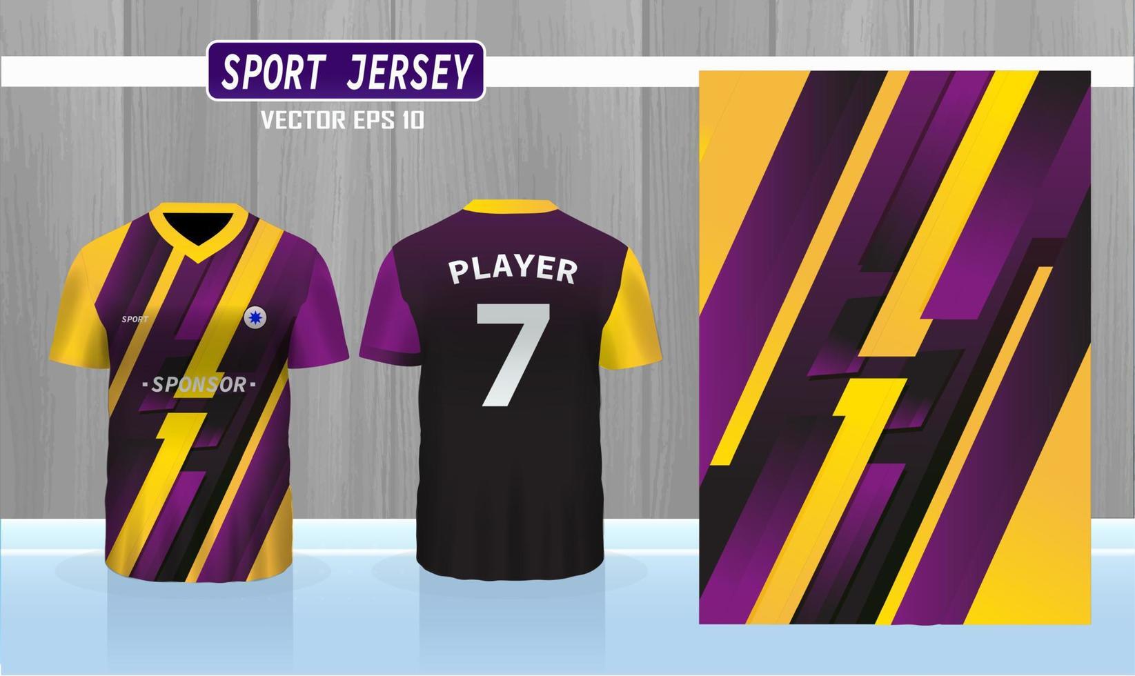 Sports jersey and t-shirt template sports jersey design vector mockup. Sports design for football, badminton, racing, gaming jersey.