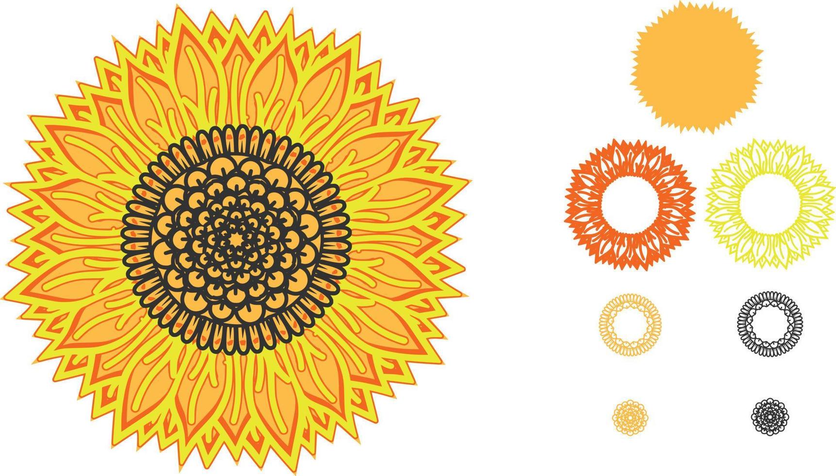 Sunflower Laser Cut File Layer Decor vector