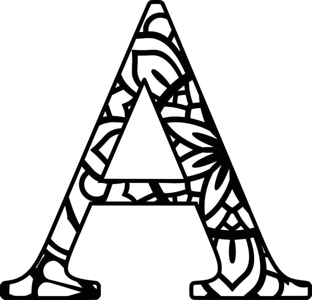 Letters Mandala  Print vector