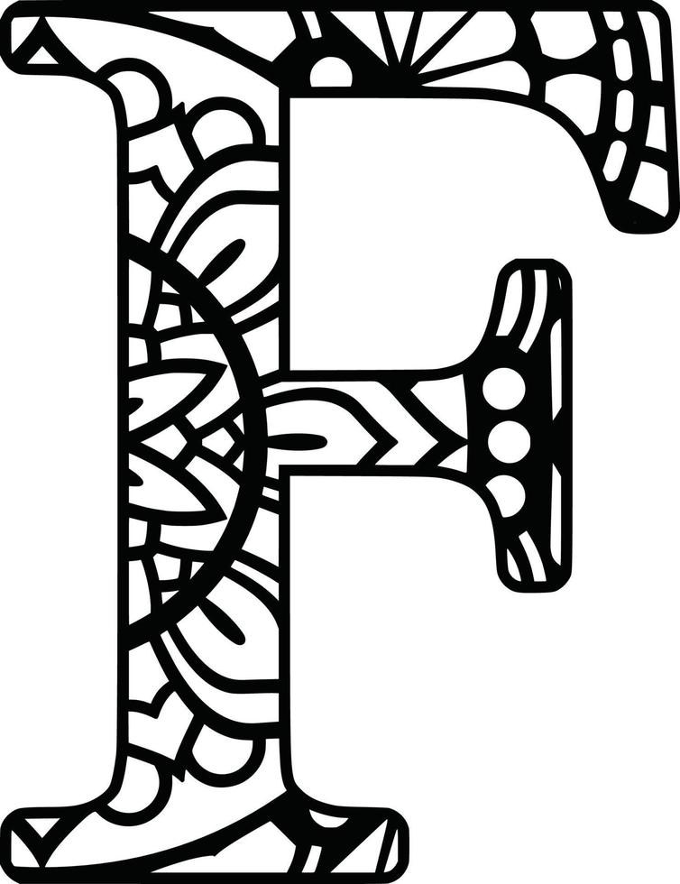 Letters Mandala  Print vector