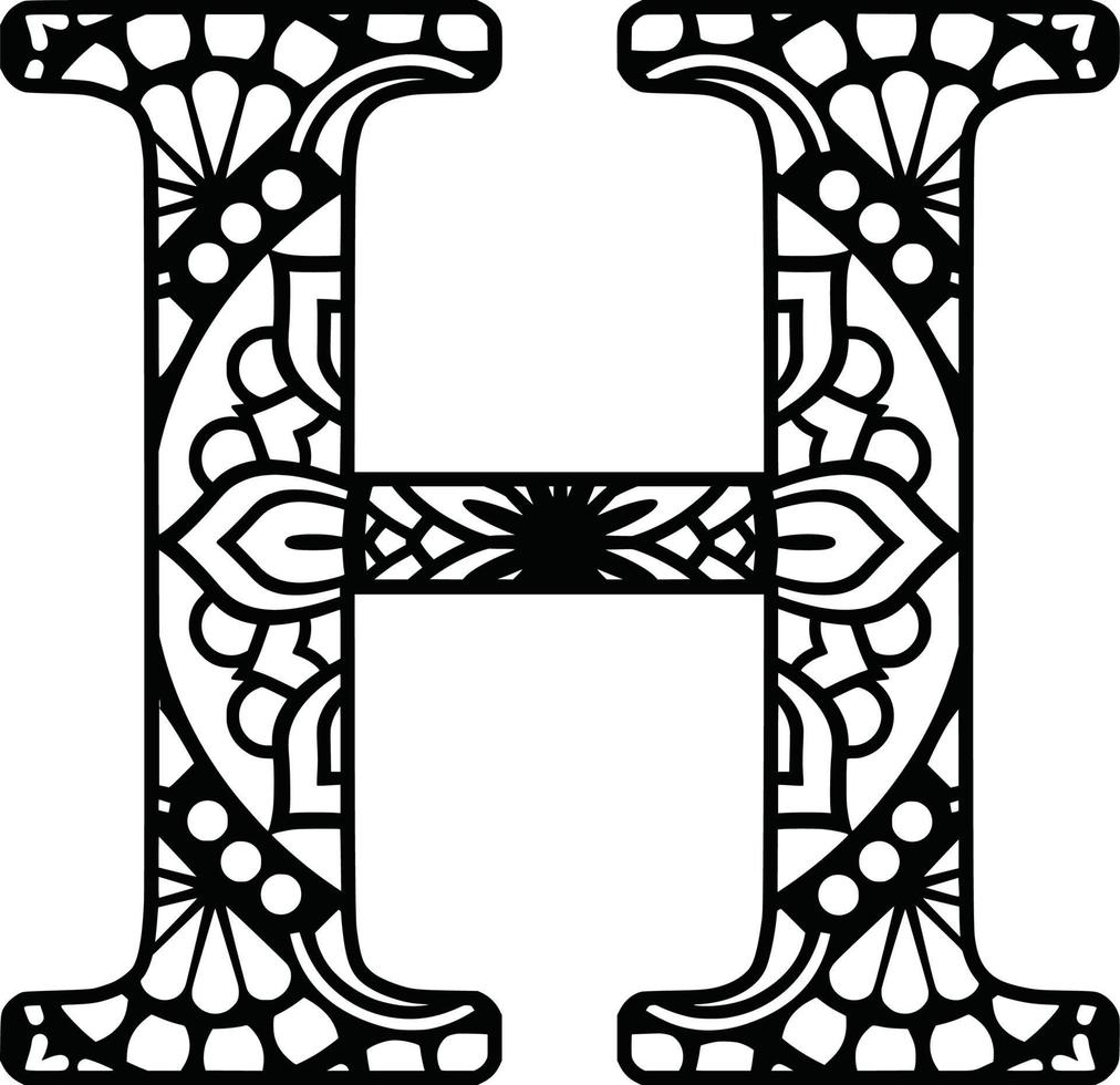Letters Mandala  Print vector