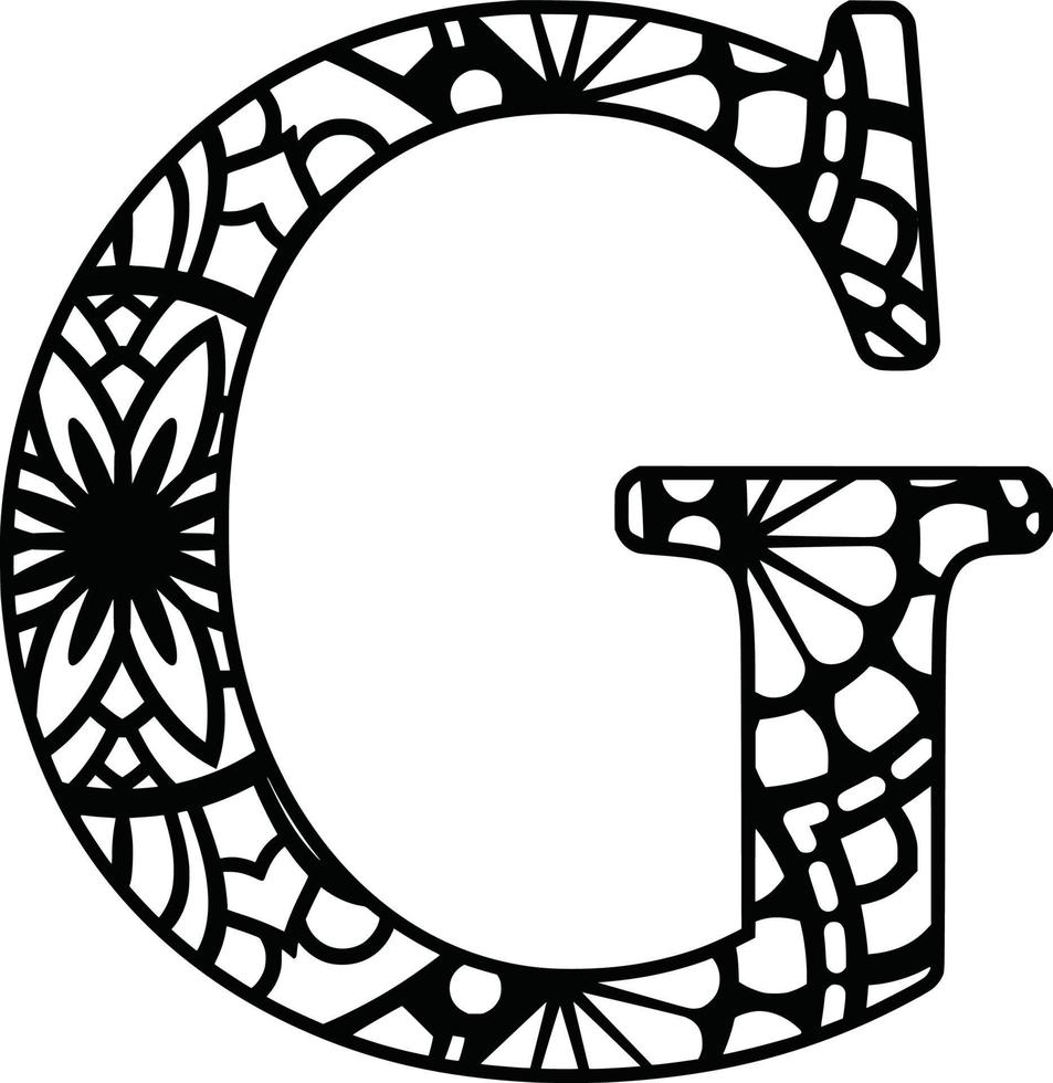 Letters Mandala  Print vector