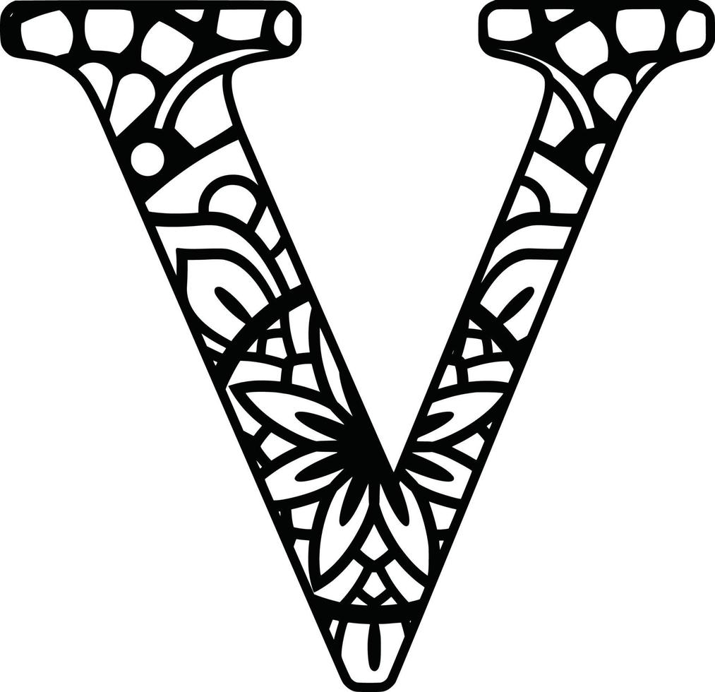 Letters Mandala  Print vector
