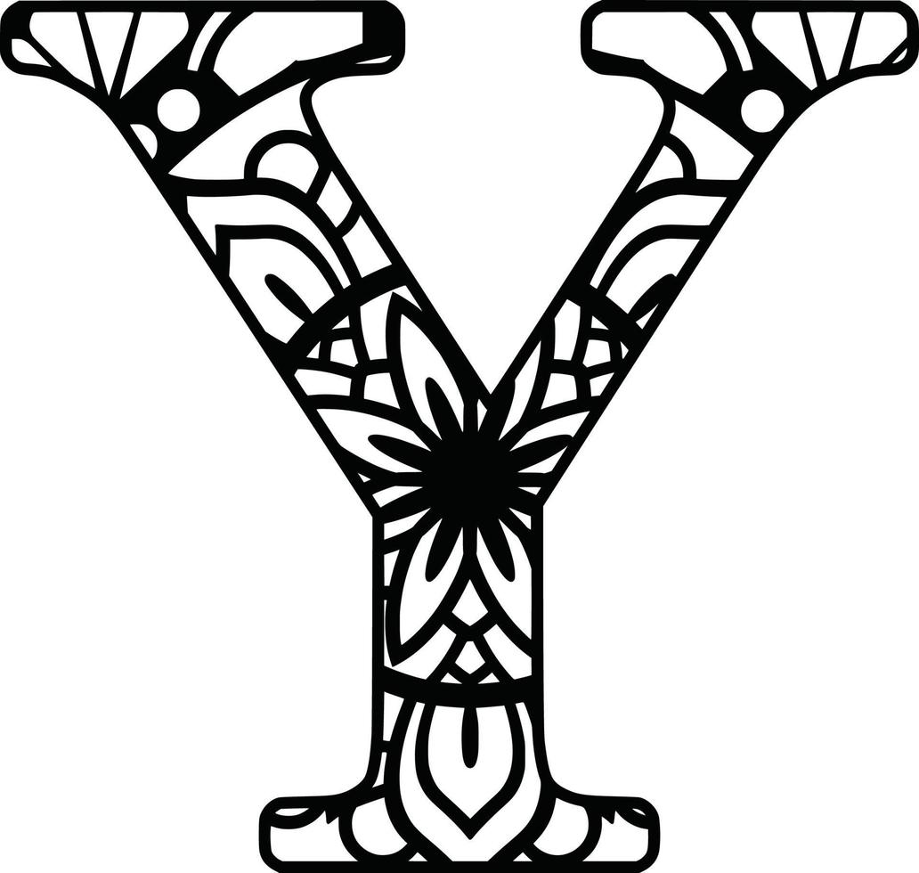 Letters Mandala  Print vector
