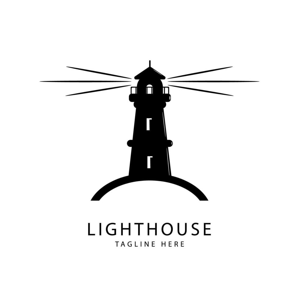 vector illustration of a lighthouse for a symbol or logo icon. lighthouse flat logo