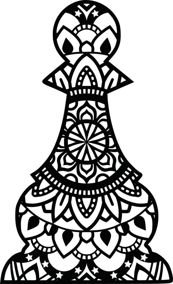 Chess Game Mandala Print vector
