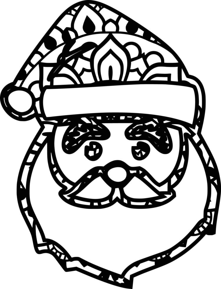 Santa Claus Mandala Pattern decor vector