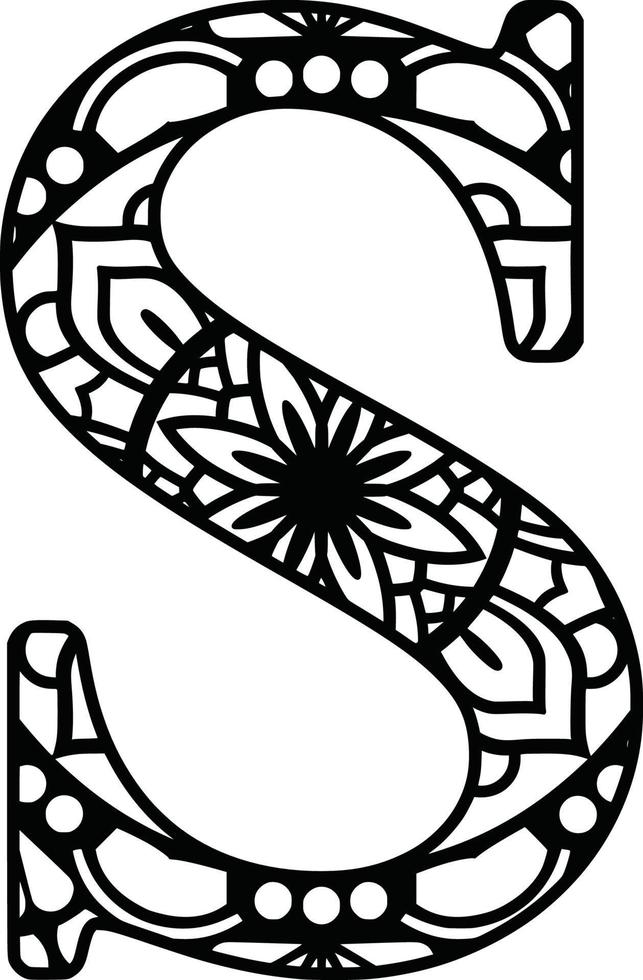 Letters Mandala  Print vector