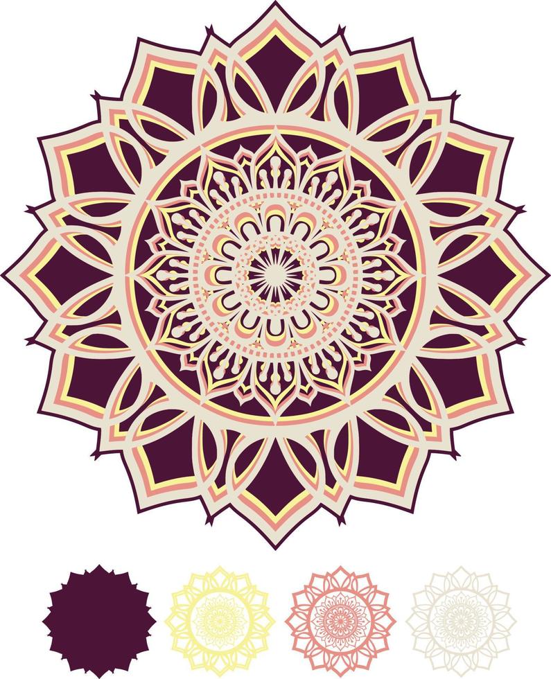 Mandala Pattern Print Laser Cut File vector