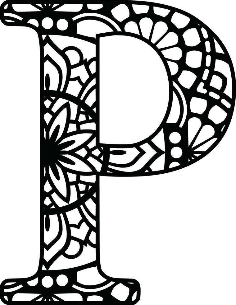 Letters Mandala  Print vector