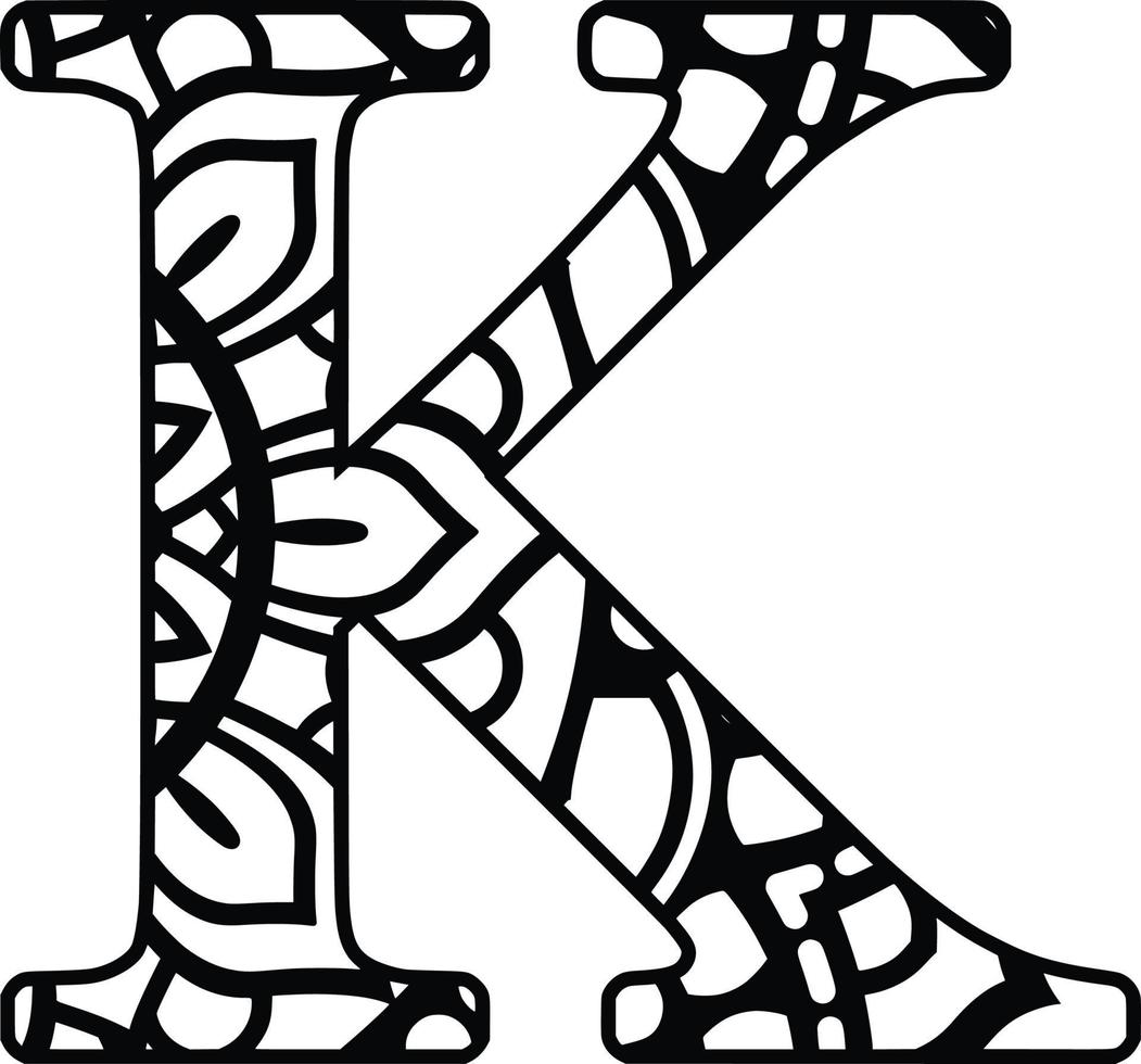 Letters Mandala  Print vector