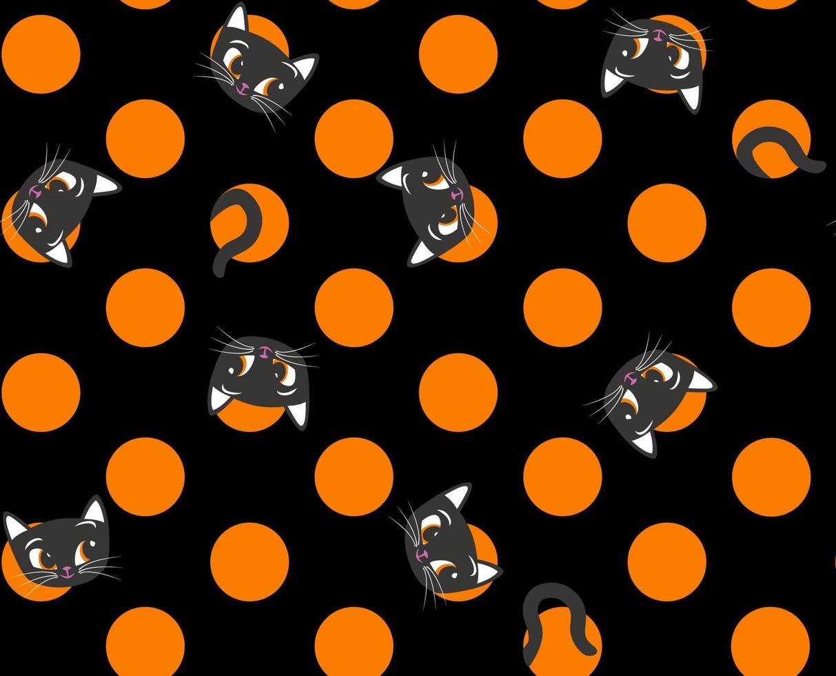 Halloween cat seamless repeat print vector