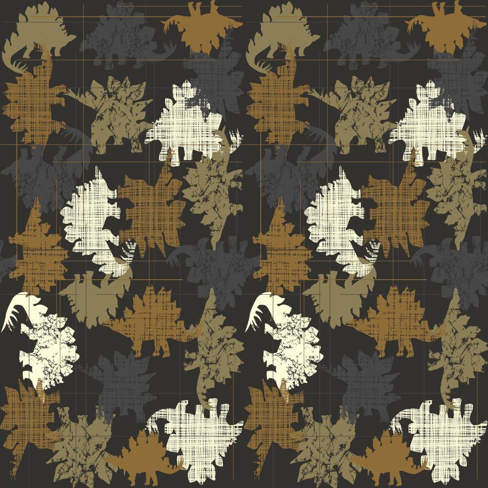 Dinosaurs repeat seamless pattern print vector