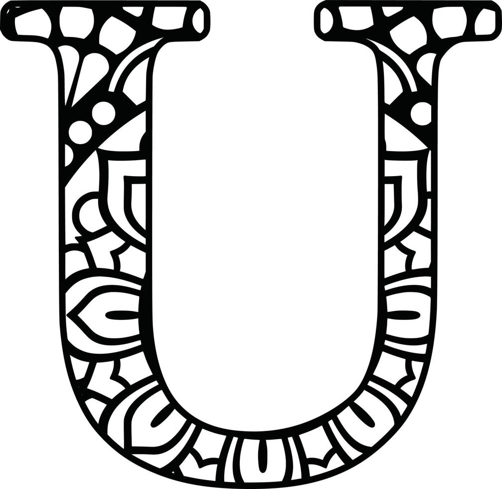 Letters Mandala  Print vector