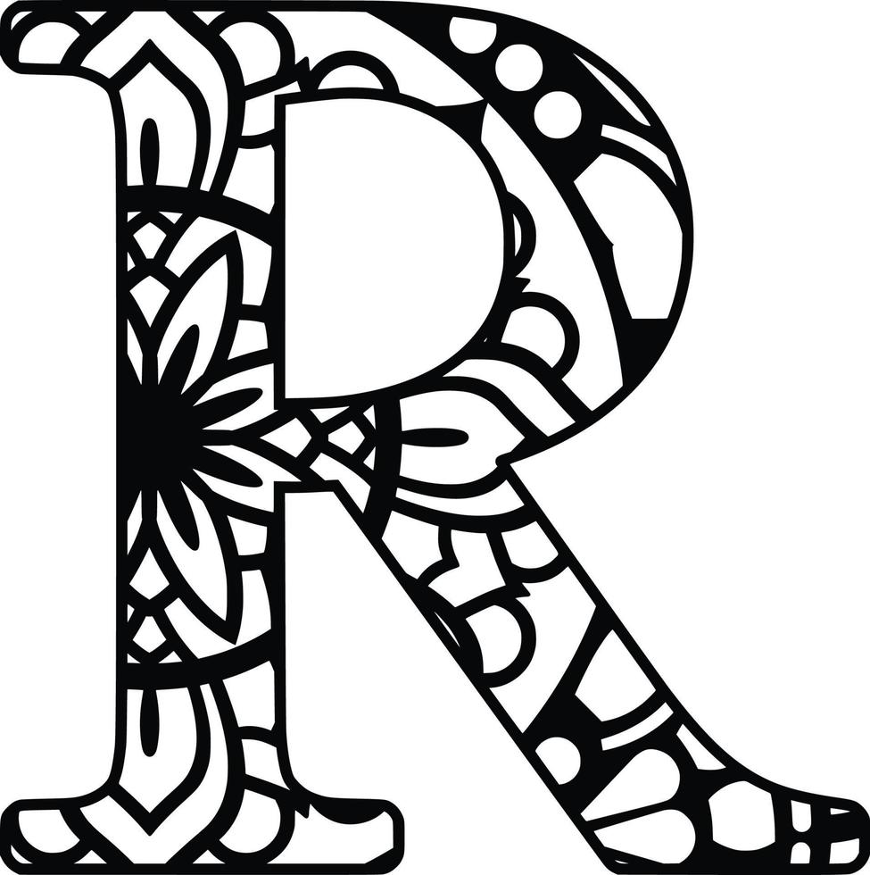 Letters Mandala  Print vector