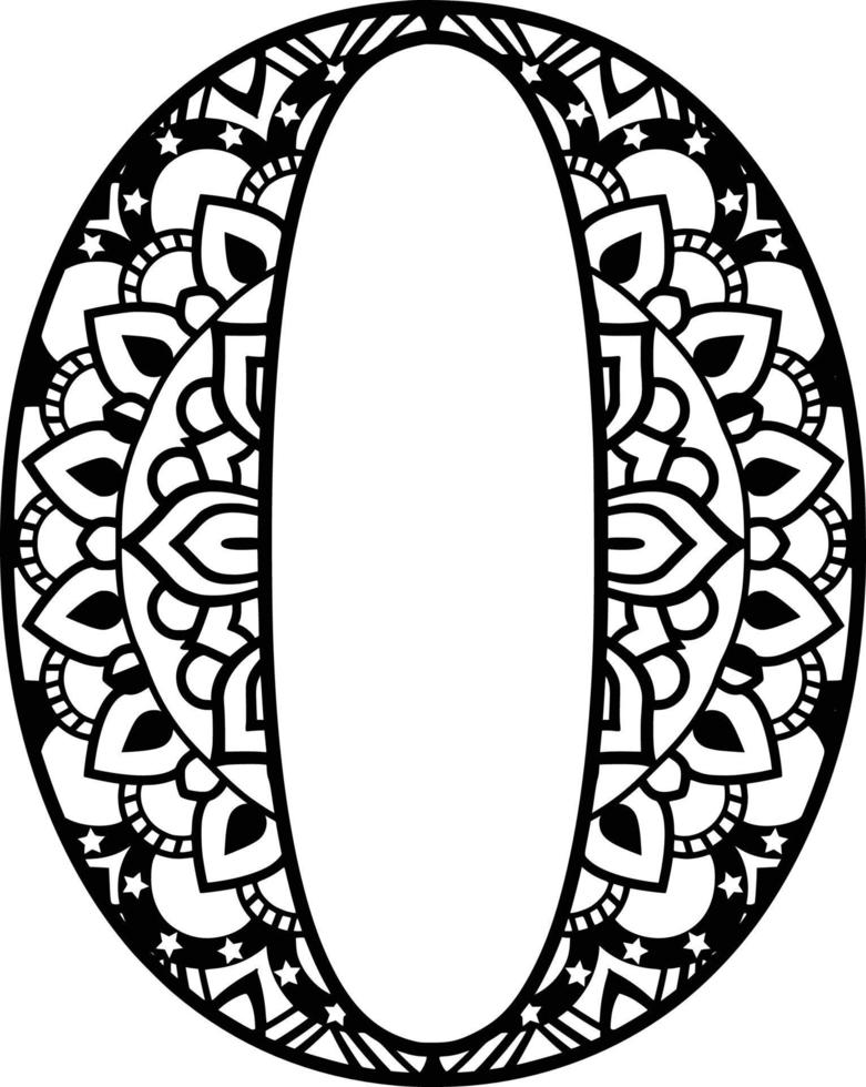 Numbers Mandala Pattern Print vector