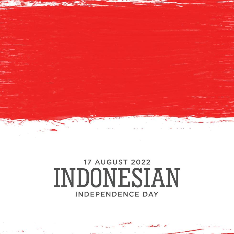 día de la independencia de indonesia con diseño de fondo grunge rojo y gris. el texto indonesio significa longevidad indonesia. buena plantilla para el diseño del día de la independencia de indonesia. vector