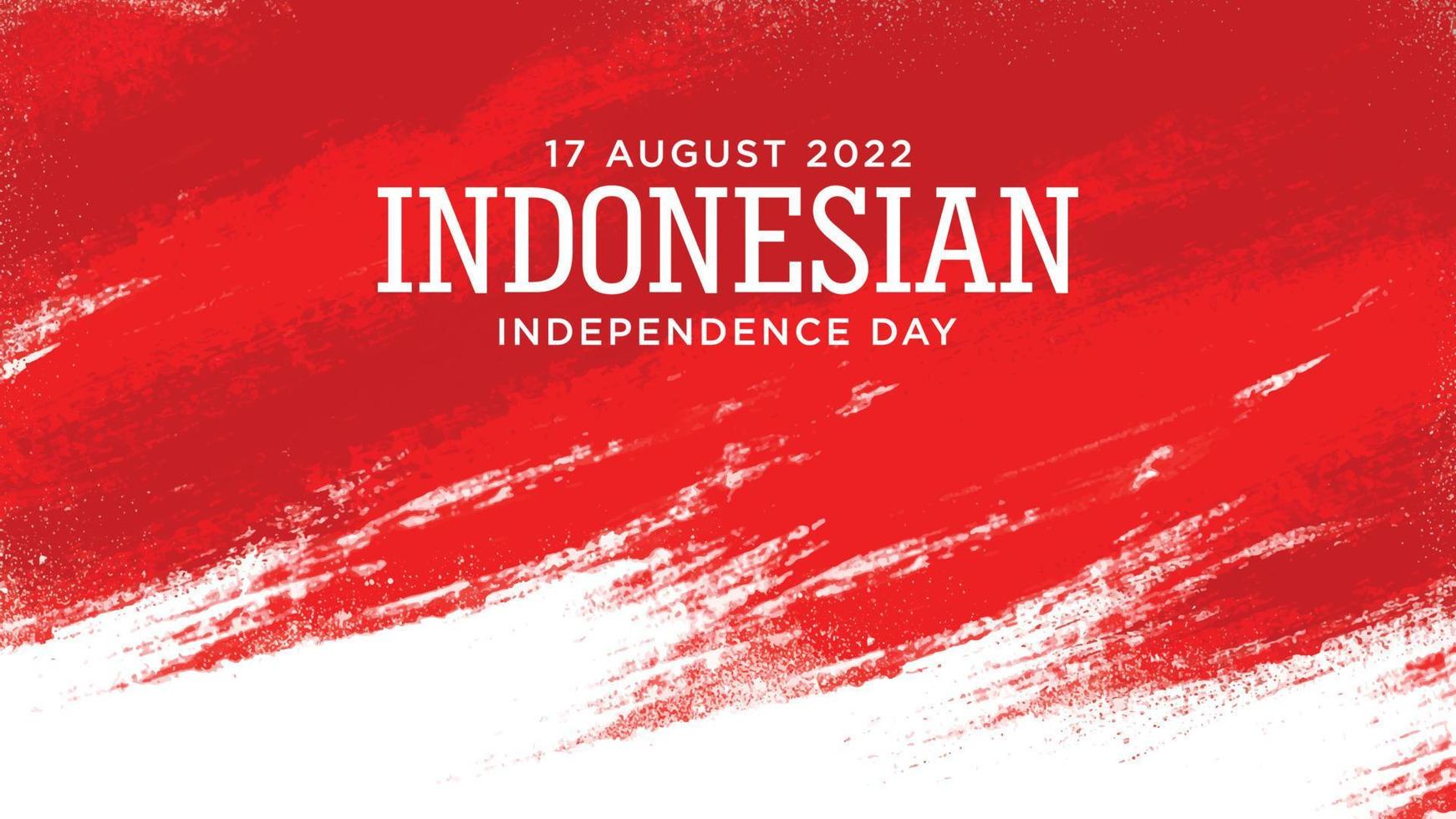 día de la independencia de indonesia con diseño de fondo grunge rojo. el texto indonesio significa longevidad indonesia. buena plantilla para el diseño del día de la independencia de indonesia. vector