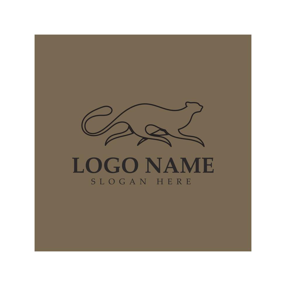 cheetah logo with flat silhouette and color packed with modern concept vector