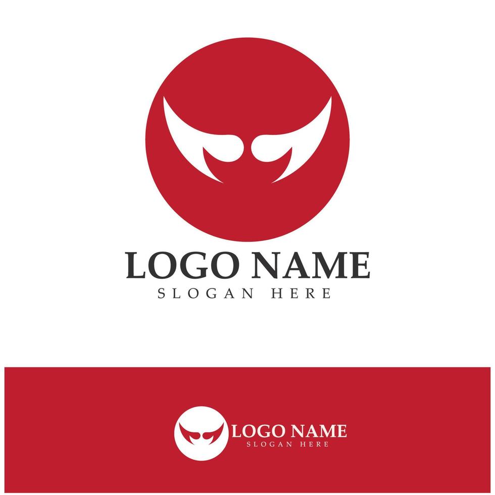 Devil horn vector icon logo design illustration template