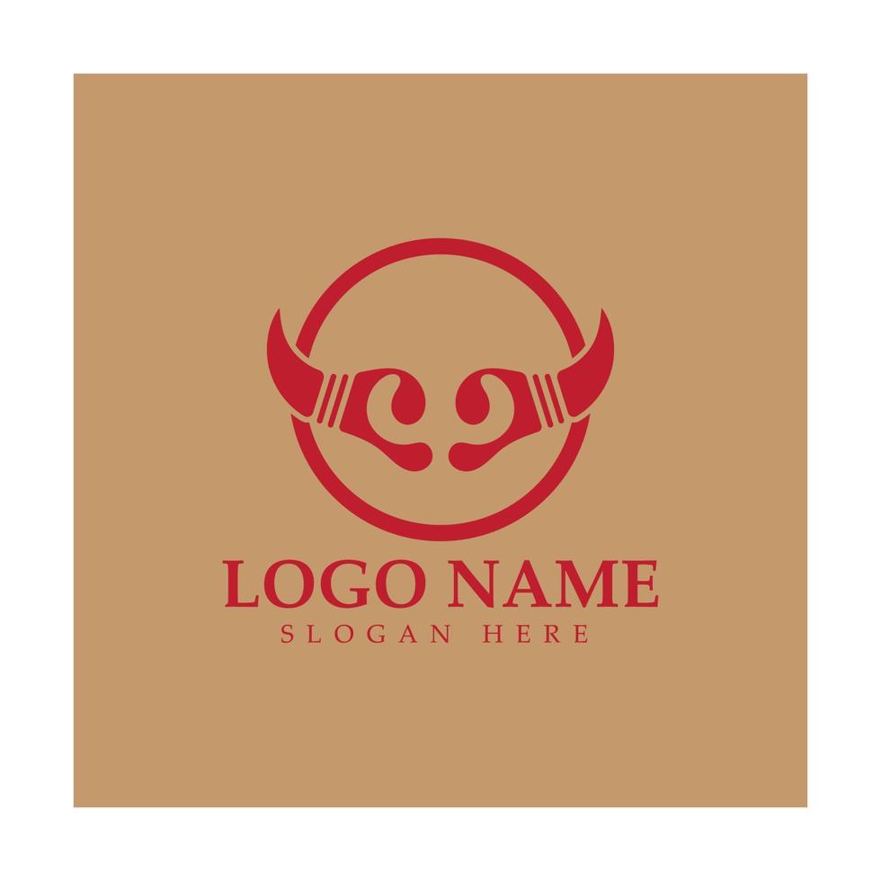 Devil horn vector icon logo design illustration template