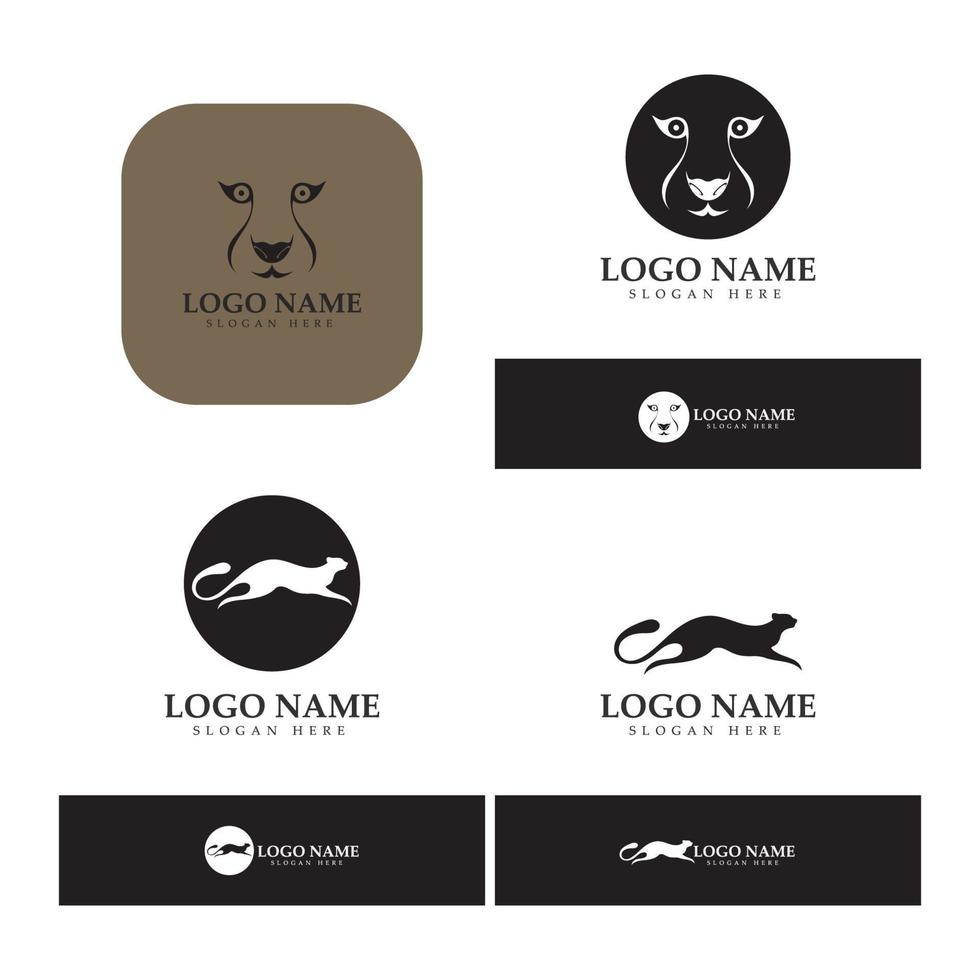 cheetah logo with flat silhouette and color packed with modern concept vector