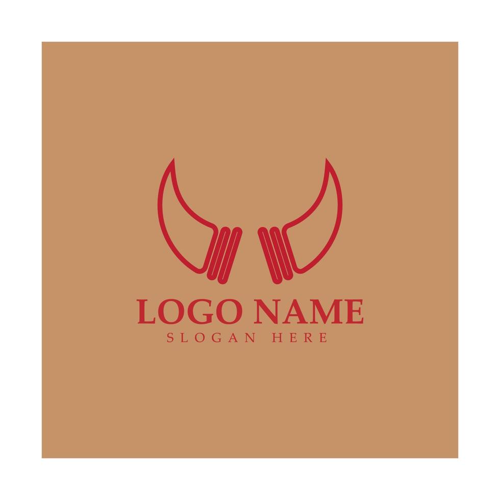 Devil horn vector icon logo design illustration template