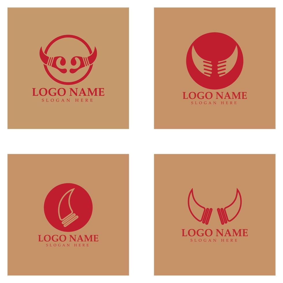 Devil horn vector icon logo design illustration template