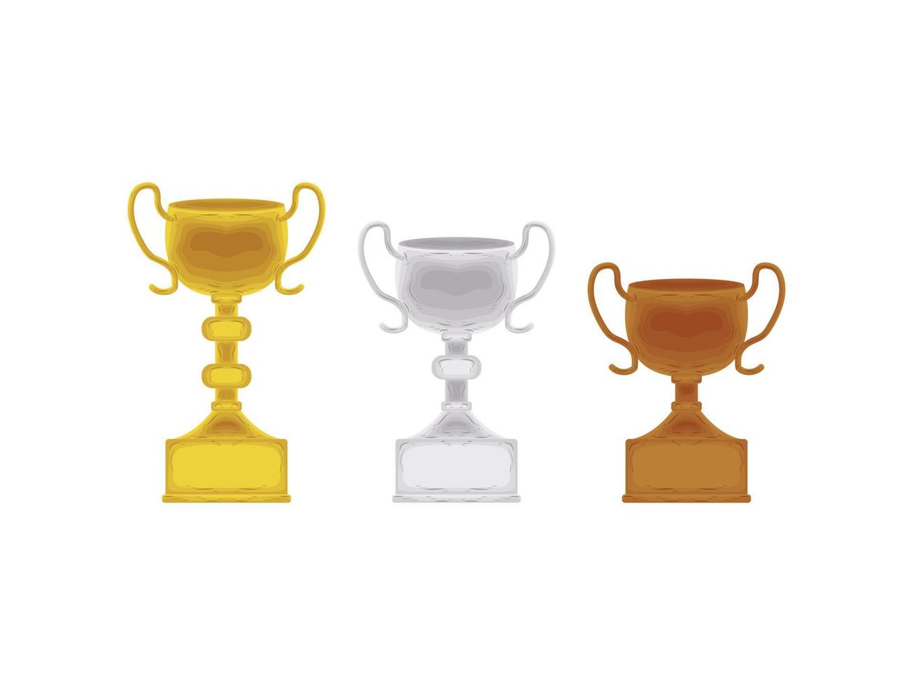 back to school cartoon vector mockup gold silver award trophy medal rank reward business winner flat