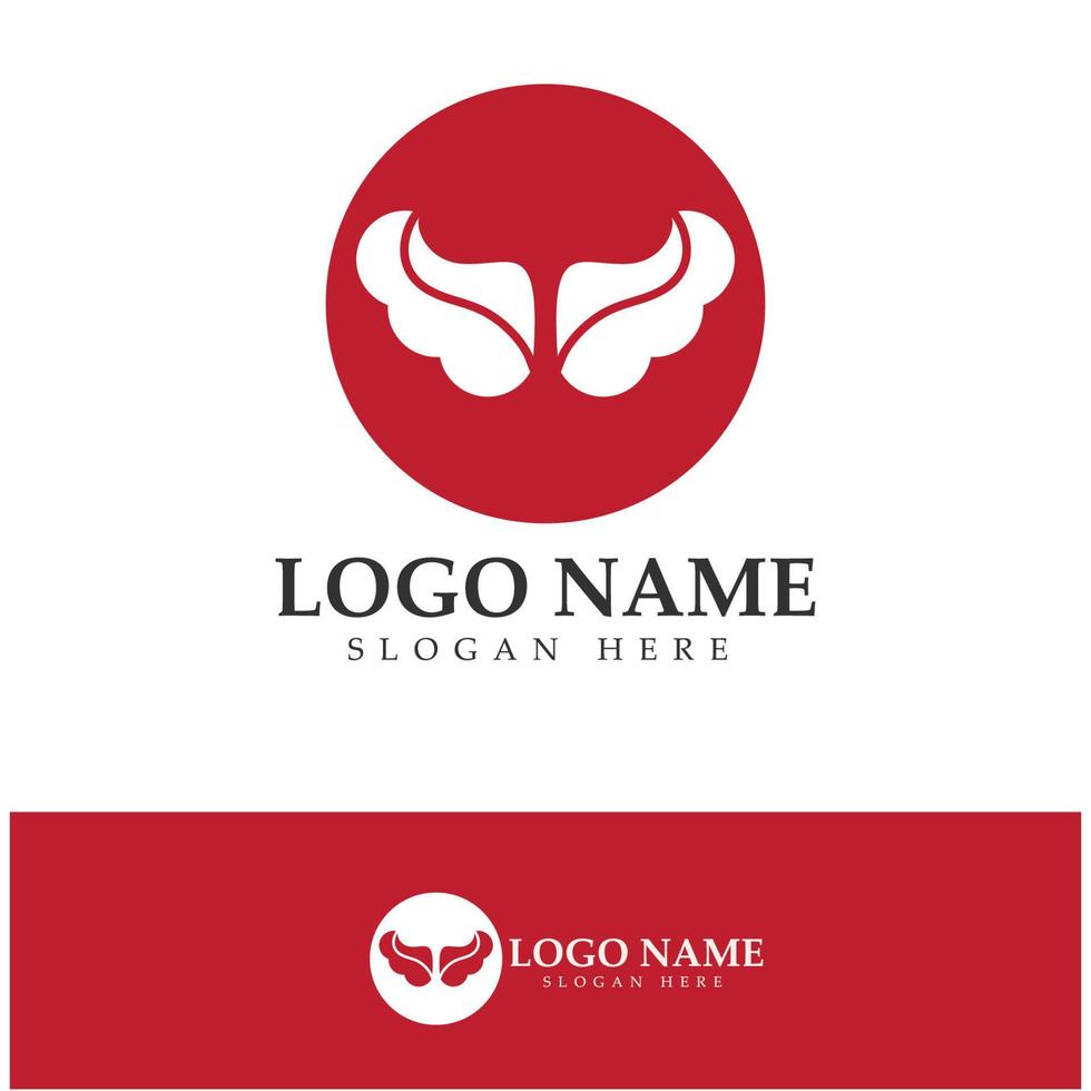 Devil horn vector icon logo design illustration template